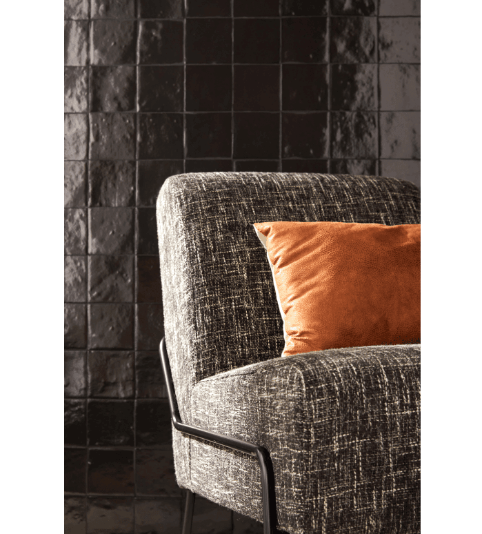 carrelage mur intérieur effet zellige noir zellie l.10 x l.10 cm