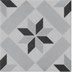 Carrelage sol/mur intérieur effet ciment noir Patrimony étoile l.20 x L.20 cm